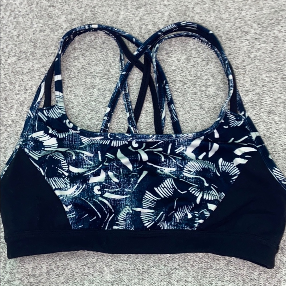 Blue and White Athleta Sports Bra, XS